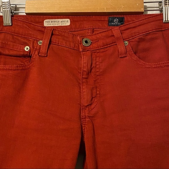 Adriano Goldschmied AG The Stevie Ankle Slim Straight Rust Jeans 29R - Picture 3 of 11